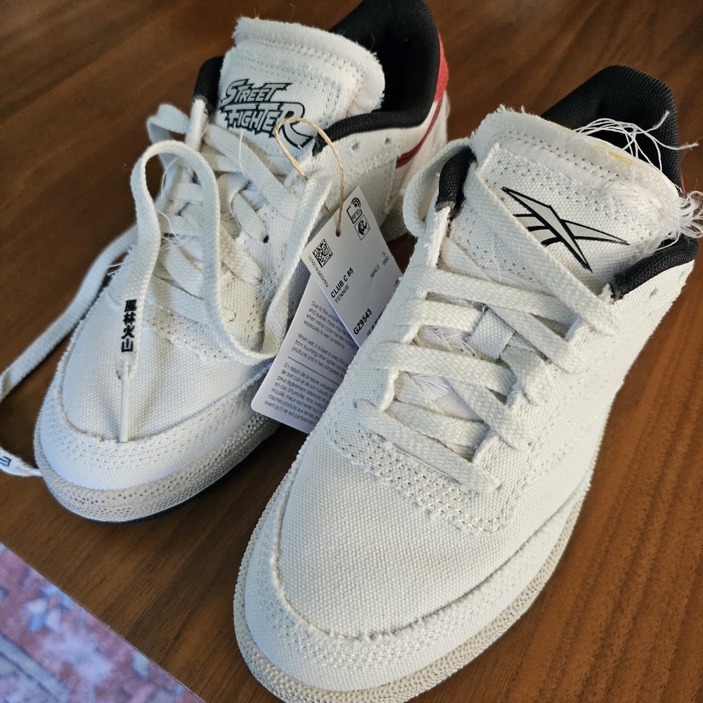 Reebok Street Fighter x Club C 85 Ryu Shoes Size 4.5 Men / 6 Women NWT